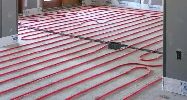 Photo of radiant heating installation